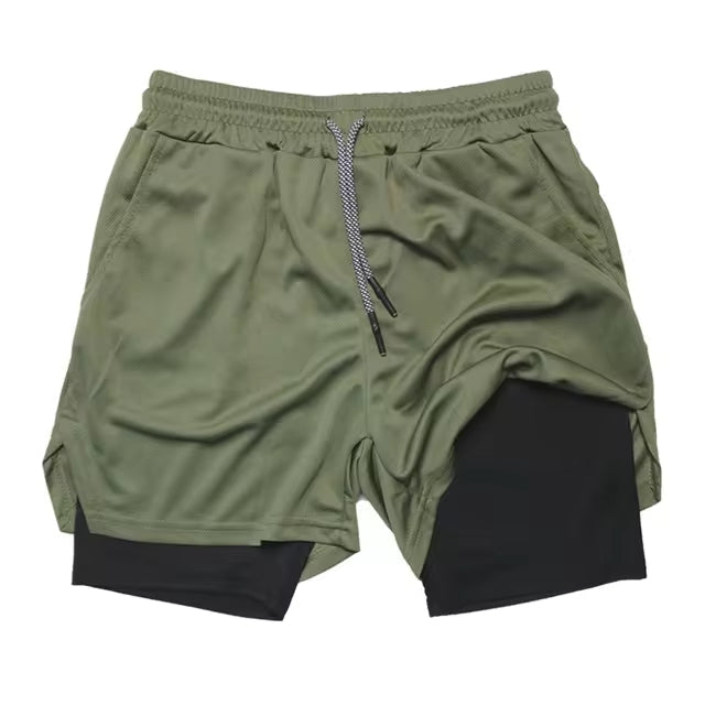 Dualfit 2 in 1 sportshort voor heren