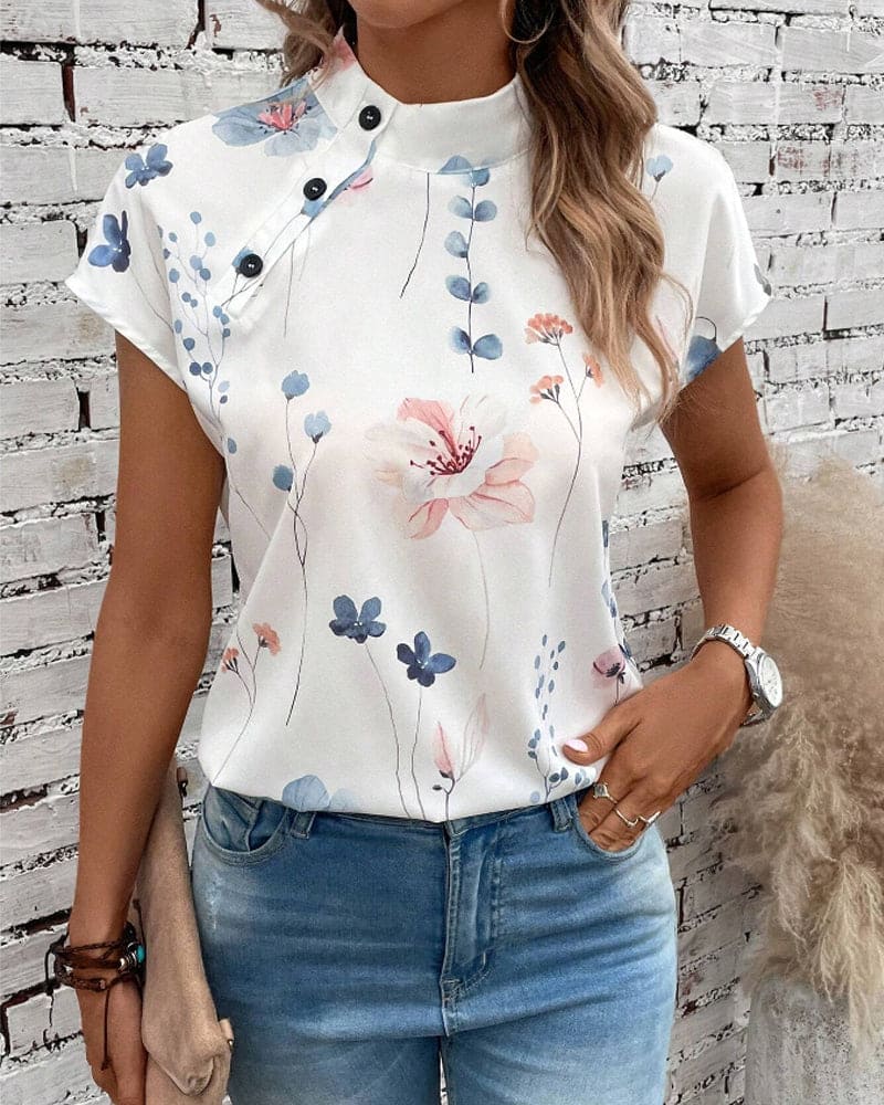 Sophie™ Top met korte mouwen & bloemenprint