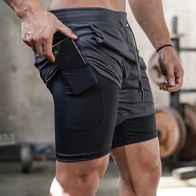 Dualfit 2 in 1 sportshort voor heren