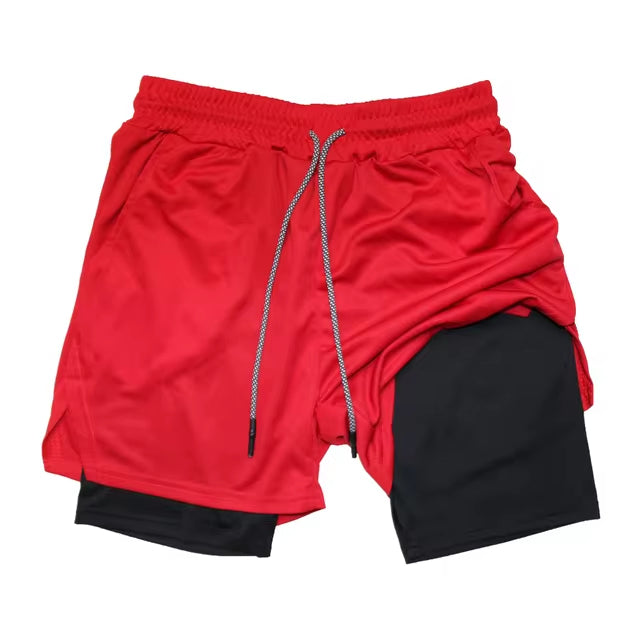 Dualfit 2 in 1 sportshort voor heren