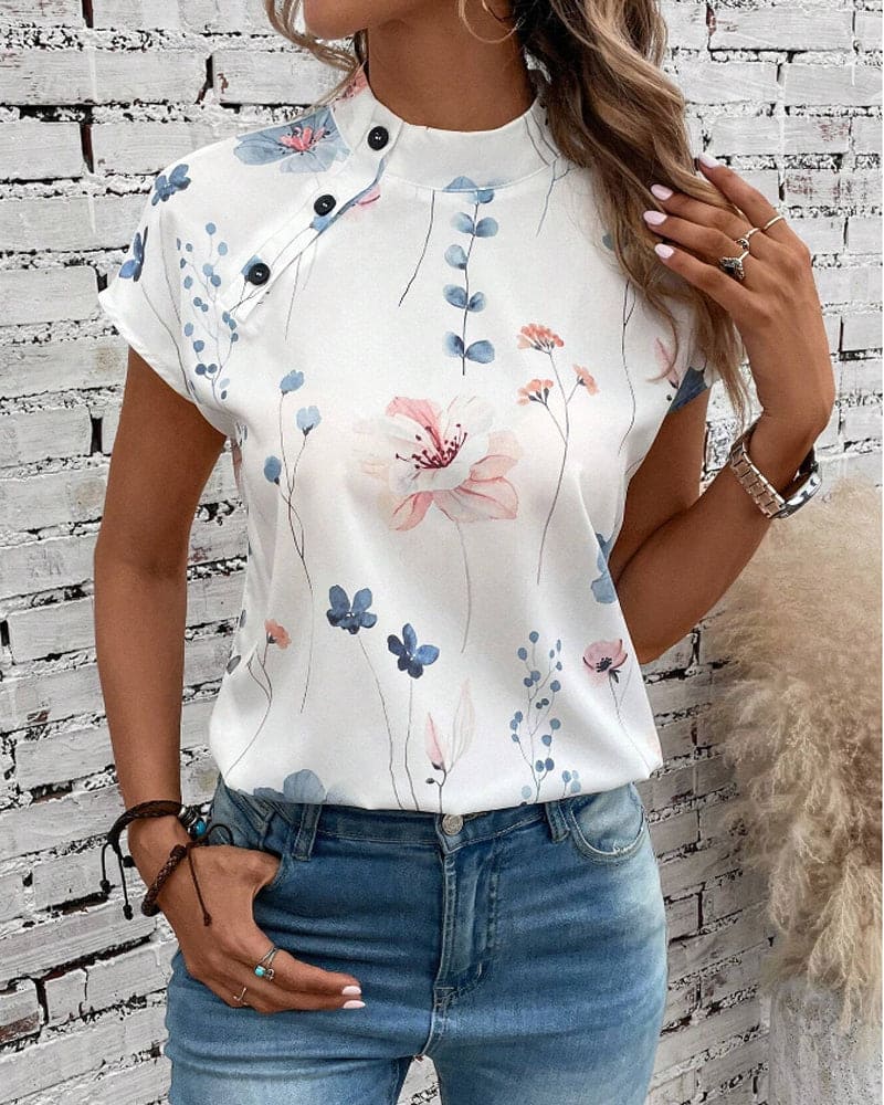 Sophie™ Top met korte mouwen & bloemenprint