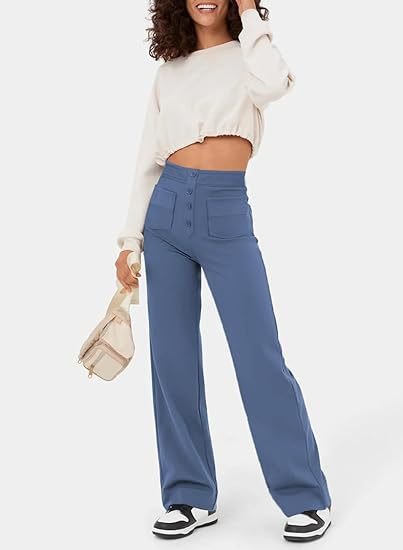 Nueva - Elastische broek met hoge taille